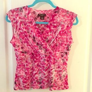 Pink multi colored top